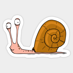 Funny snail with silly face expression Sticker